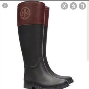 Tory Burch Two toned Logo Rainboots